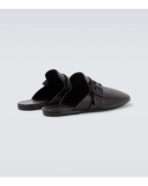 Dries Van Noten Black Leather Mules for men