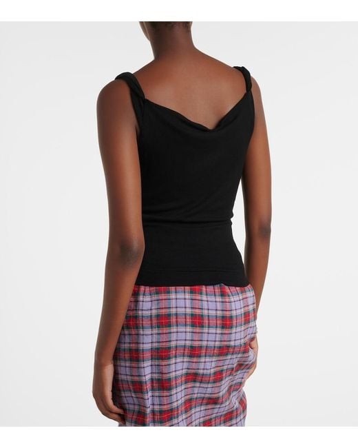 Vivienne Westwood Black Anna Ribbed-Knit Tank Top