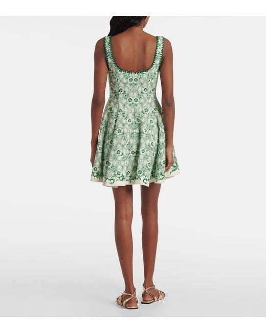 ALÉMAIS Green Minikleid Aus Leinen Und Baumwolle
