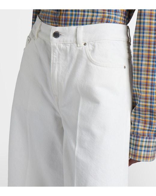 Totême White Denim Bermuda Shorts