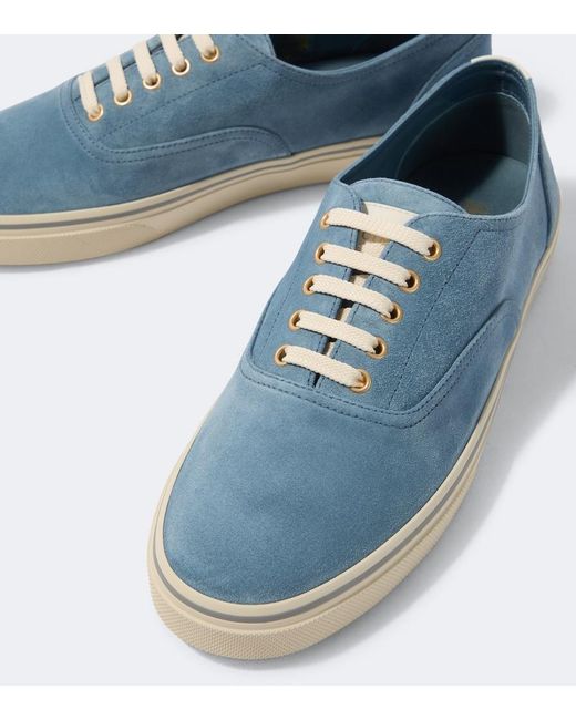 Brunello Cucinelli Blue Suede Sneakers for men