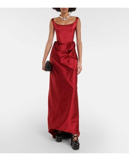 Vestido de fiesta de saten drapeado Vivienne Westwood de color Red