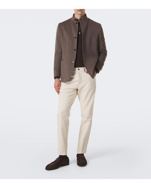 Santoni Brown Milo Suede Penny Loafers for men