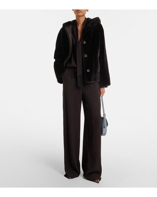 Agnona Blue Jersey Wide-Leg Pants