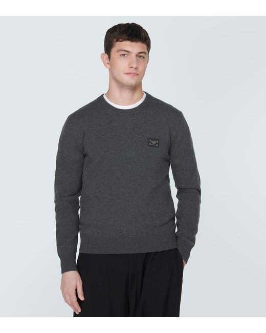 Pullover in cashmere e lana di Dolce & Gabbana in Gray da Uomo