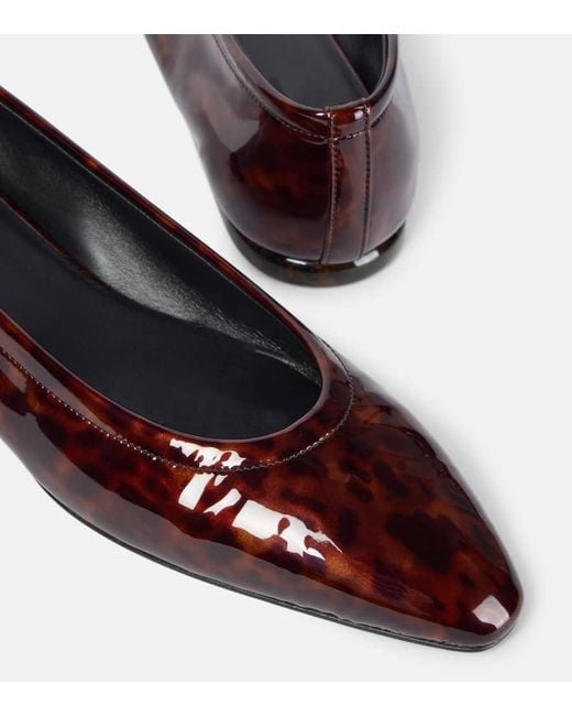 Loro Piana Brown Primula Patent Leather Ballet Flats