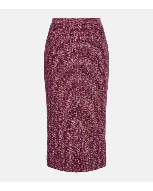 Jupe Midi En Tweed A Sequins Alessandra Rich en coloris Purple