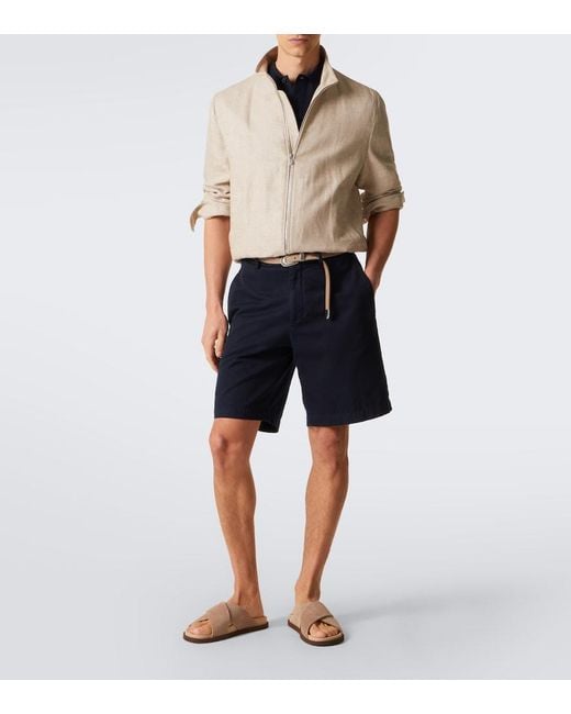 Brunello Cucinelli Brown Suede Slides for men