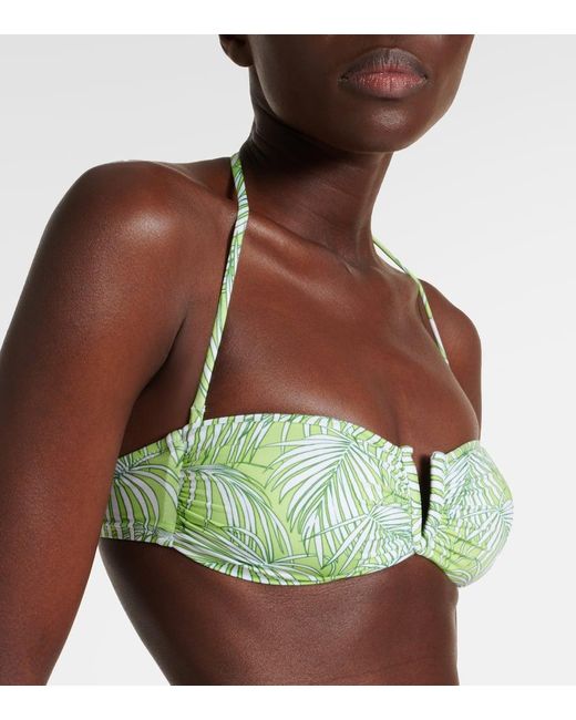 Melissa Odabash Green Alba Printed Bandeau Bikini Top