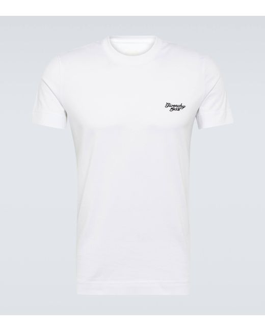 Givenchy White Logo Cotton Jersey T-shirt for men