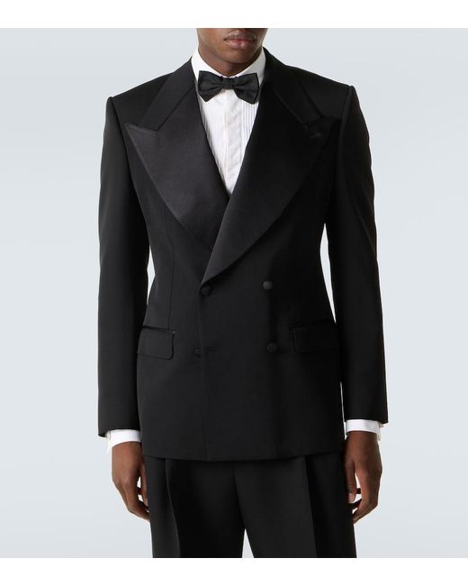 Dolce & Gabbana Black Wool And Silk-Blend Tuxedo Jacket for men