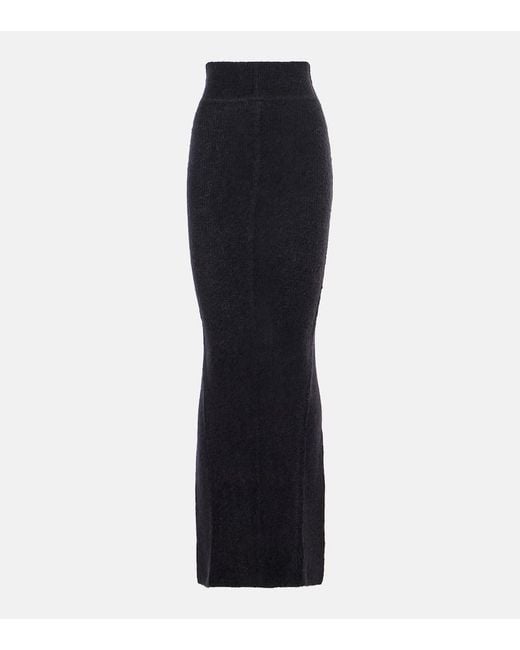Rick Owens Black Maxirock Pillar Aus Einem Wollgemisch