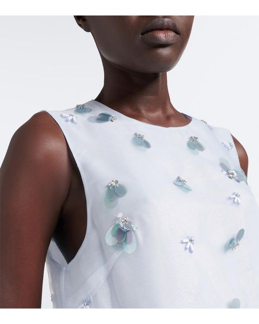 Jonathan Simkhai Blue Celia Embellished Top