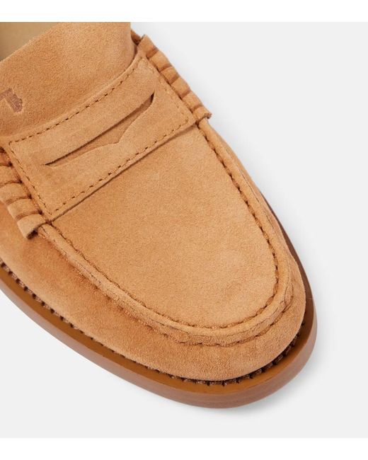Tod's Brown Gommino Suede Penny Loafers