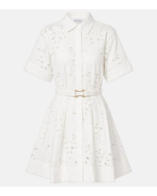 Rebecca Vallance White Artesan Broderie Anglaise Shirt Dress