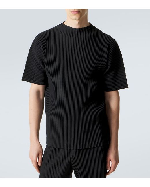 Homme Plissé Issey Miyake Black Monthly Colors: March Pleated T-Shirt for men