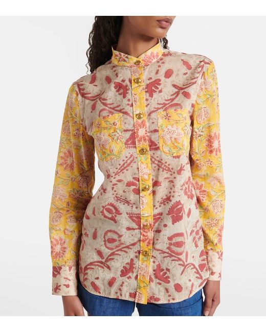 Valentino Orange Paisley Cotton Shirt