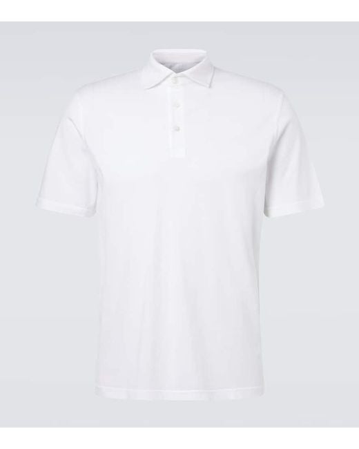 Fedeli Polohemd Zero Aus Baumwoll-Jersey in White für Herren