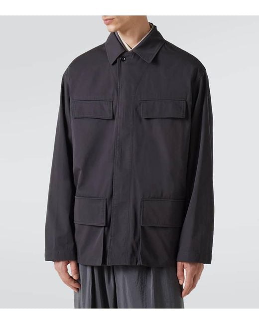 Lemaire Hemdjacke Aus Baumwoll-Twill in Black für Herren