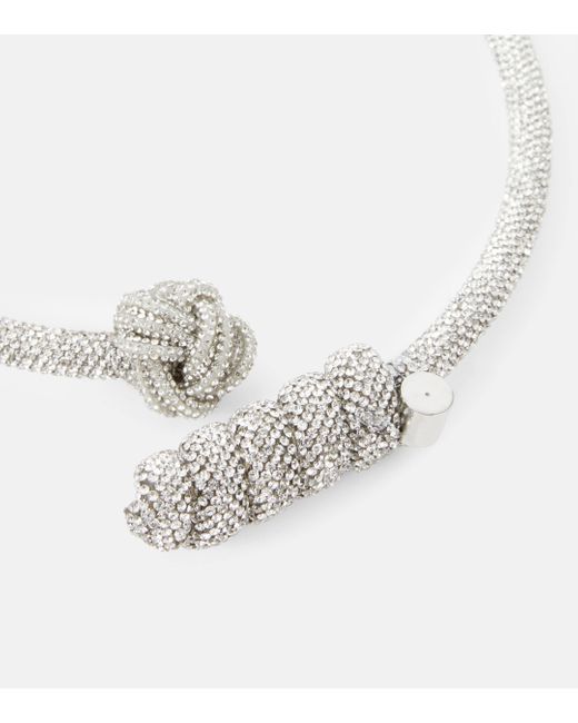 Max Mara White Sand Crystal-embellished Necklace