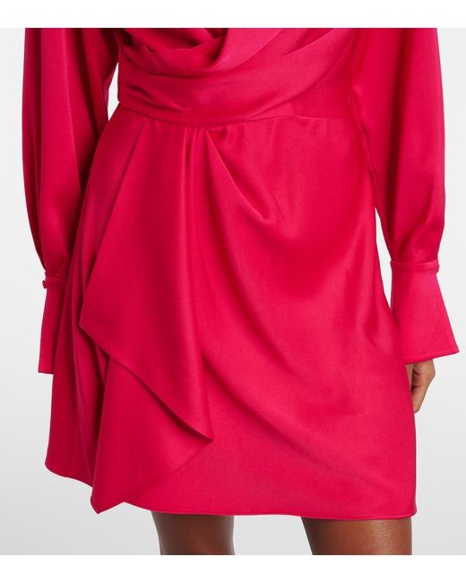 Jonathan Simkhai Red Talit Draped Satin Wrap Dress