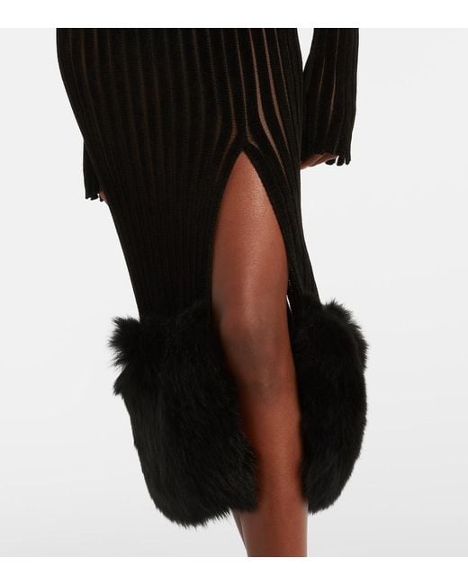 Blumarine Black Knit Midi Dress