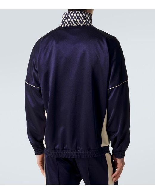Valentino Blue Printed Jersey Jacket for men
