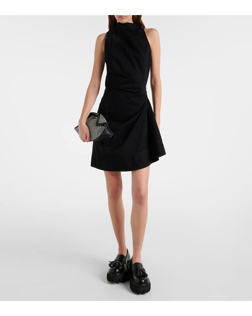 Alexander McQueen Black Minikleid Aus Baumwolle