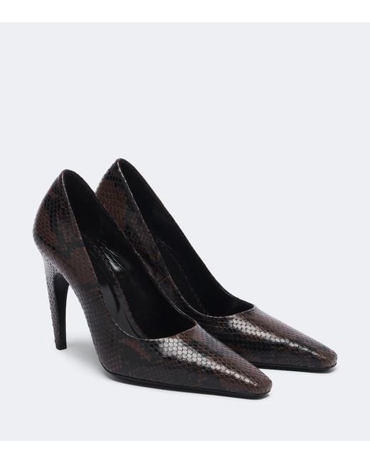 Jude Black Fame Snake-Effect Leather Pumps