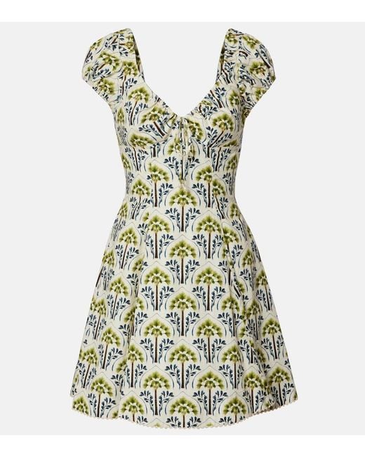 Agua Bendita Green Mati Moriche Cotton Poplin Minidress