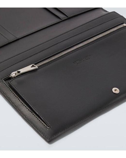 Bottega Veneta Black Intreccio Leather Wallet for men