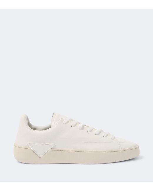 Prada White Court Leather Sneakers for men