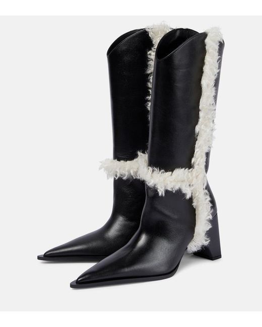 Botas Altas Bridge De Borrego Sintetico Coperni de color Black