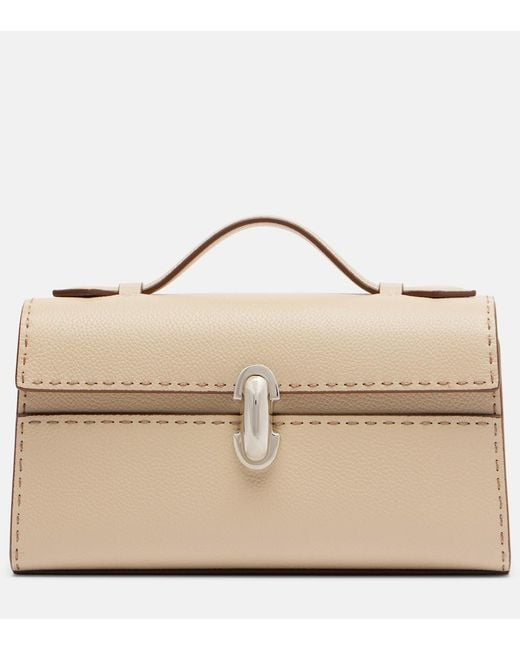 SAVETTE Natural Symmetry Leather Top-Handle Bag