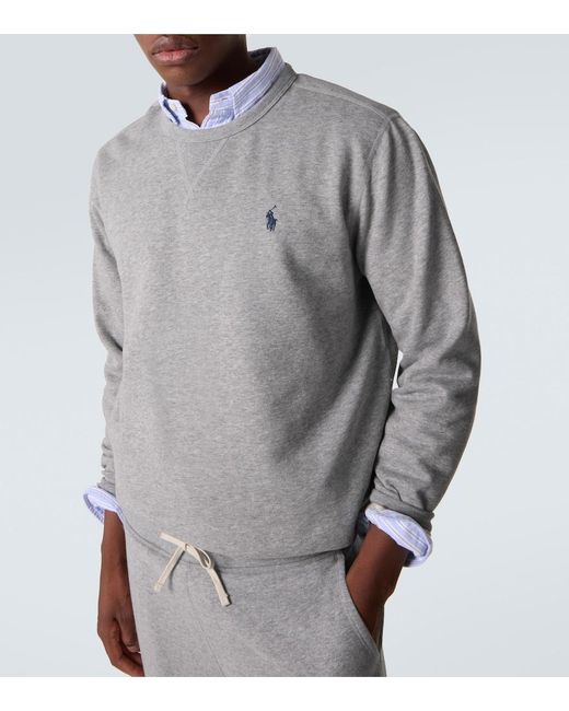 Polo Ralph Lauren Gray Cotton-Blend Jersey Sweatshirt for men