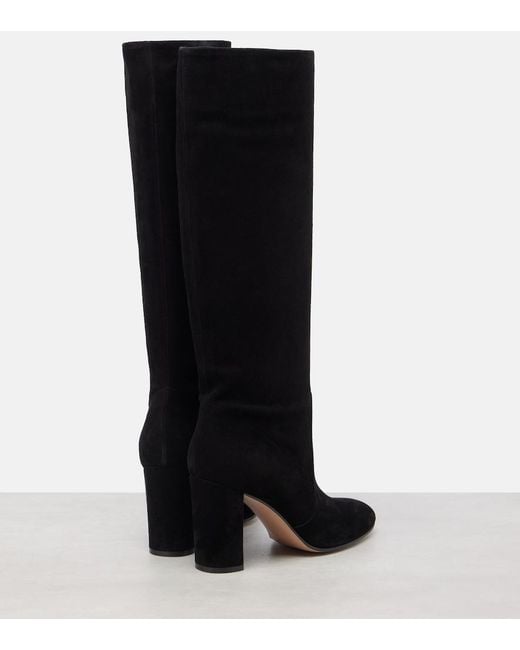 Gianvito Rossi Black Glen 85 Suede Knee-High Boots