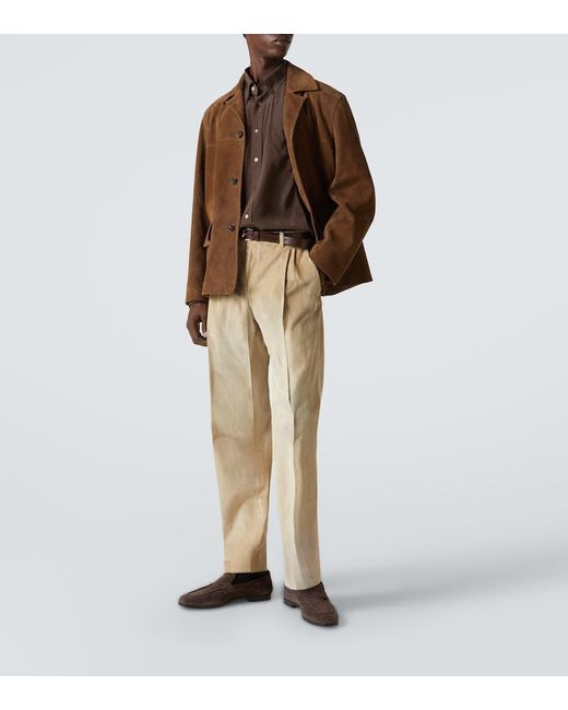 Canali Natural Cotton Corduroy Straight Pants for men