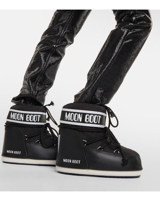 Moon Boot Black Icon Low 2 Lace-Up Nylon Snow Boots