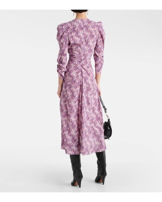 Isabel Marant Purple Albini Silk Midi Dress