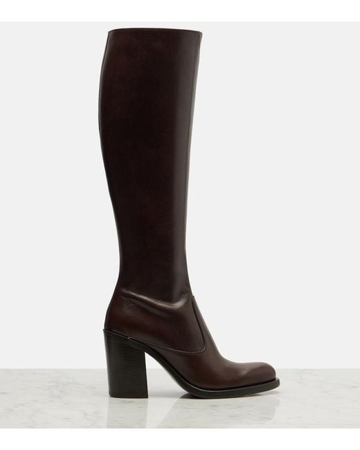 Chloé Brown Leather Knee-High Boots