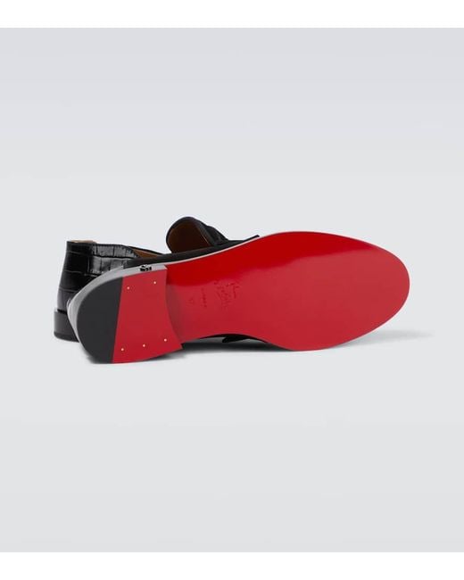 Mocasines Penny No Back De Ante Y Piel Christian Louboutin de hombre de color Black