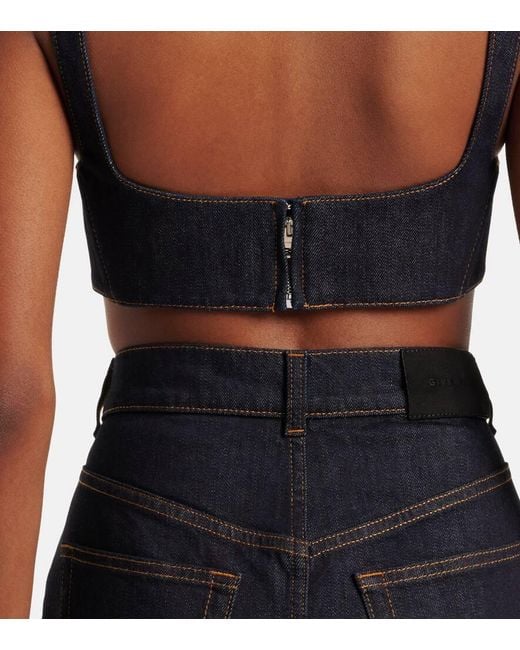 Givenchy Blue Denim Bra Top