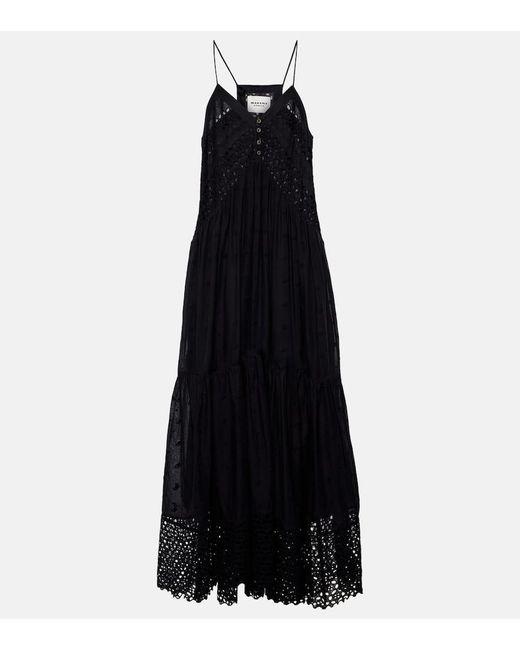 Vestido largo Sabba de algodon bordado Isabel Marant de color Black