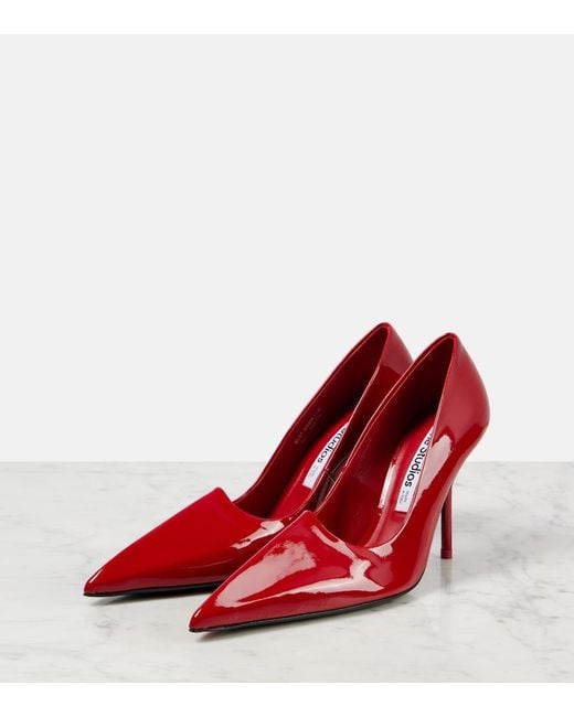 Acne Red Bordisia 190 Patent Leather Pumps