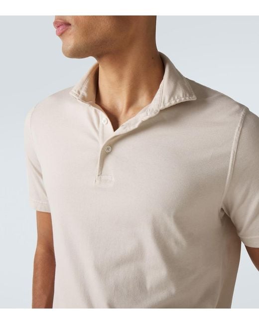 Fedeli Natural Cotton Jersey Polo Shirt for men