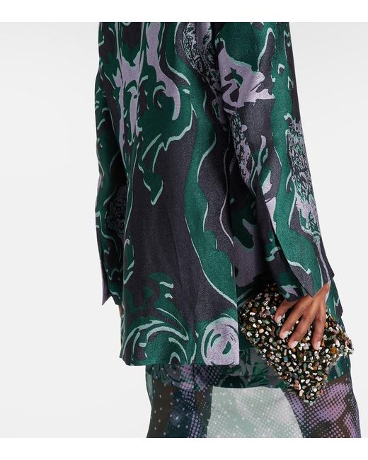 Dries Van Noten Green Printed Blazer