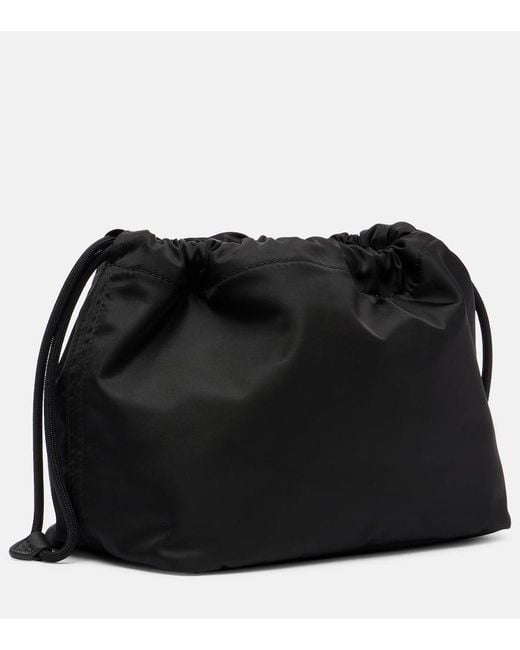 Burberry Black Reversible Leather-Trimmed Pouch