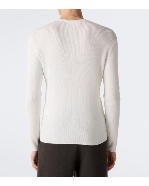 Lisa Yang White Falk Cotton And Cashmere Henley Shirt for men