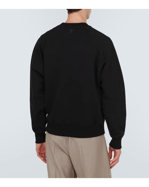 AMI Sweatshirt Ami de Cour aus Baumwoll-Jersey in Black für Herren