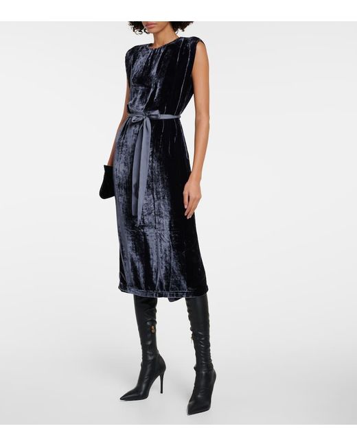 Velvet Black Midikleid Kandace Aus Samt